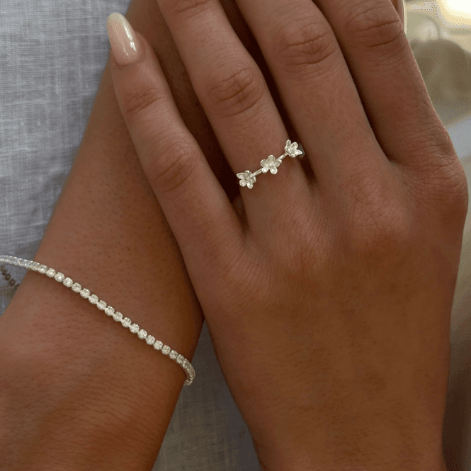 Hovedbilde Triple Flower Ring Silver