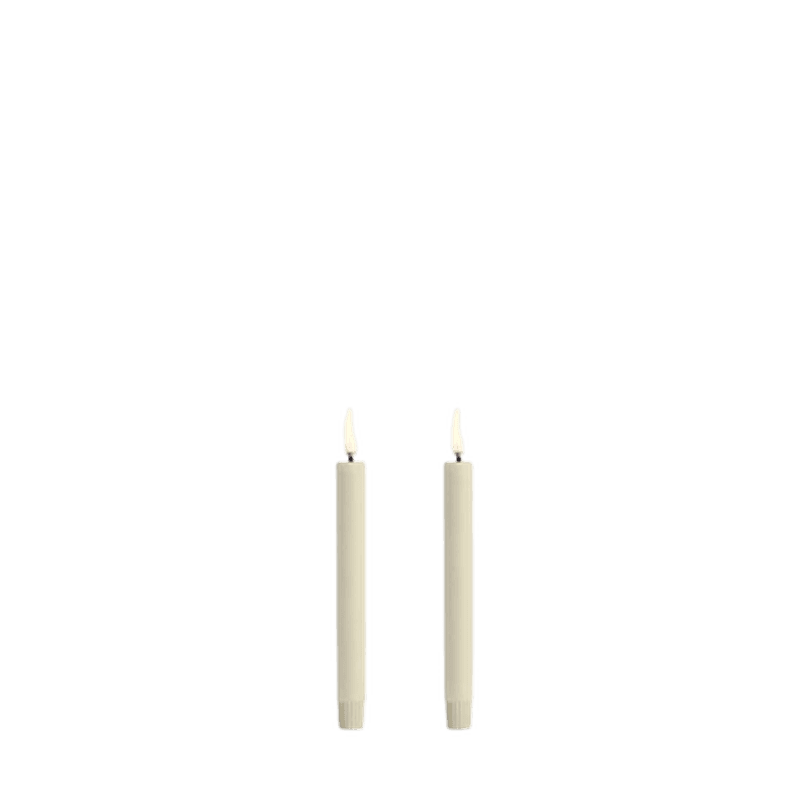 LED Mini Kronelys Ivory Ø 1,3 x 13,8 cm, sett av 2