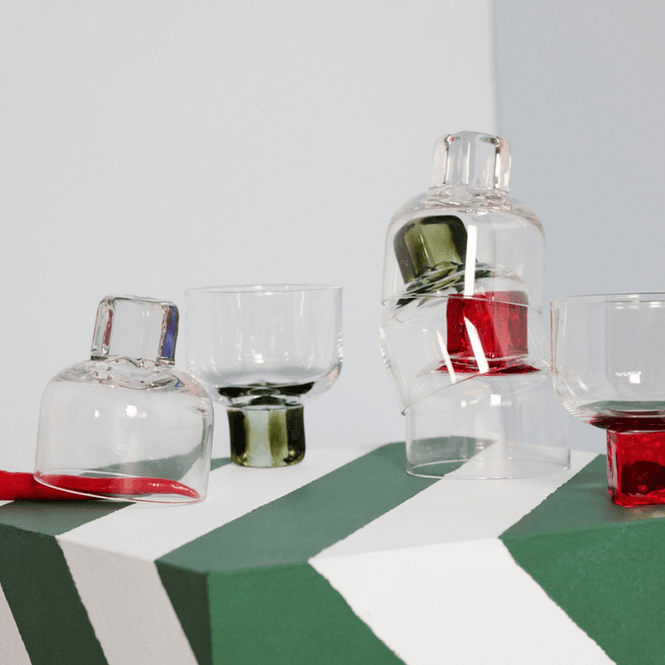 Hovedbilde Glass Victoria 2-pk - Olive/Klart glass