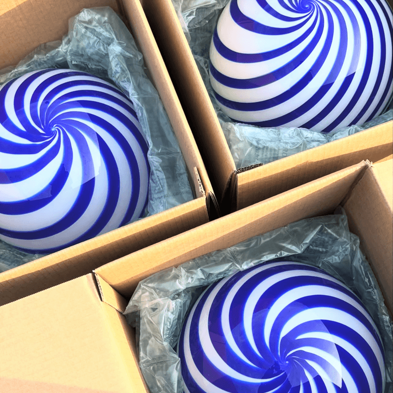 Murano Candy Pendel Kobolt blå Swirl *Bestillingsvare