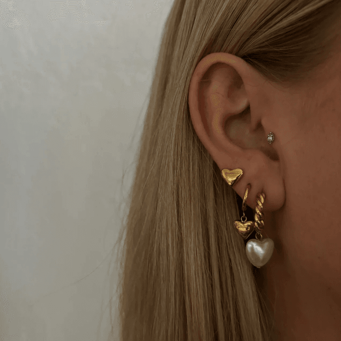 Hovedbilde Chunky Heart Studs - gull