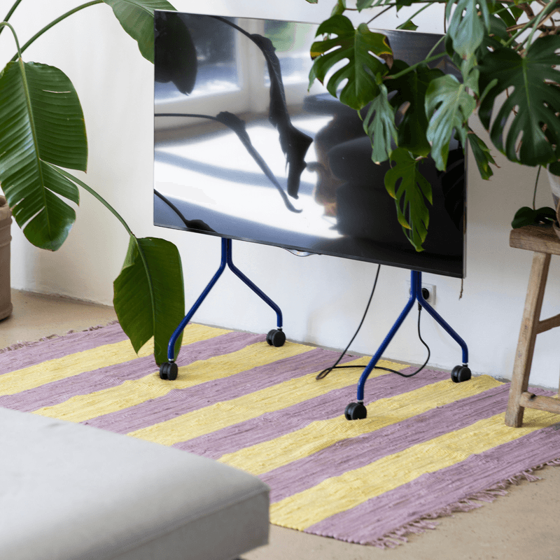 Chindi Rug - lilac & neon yellow