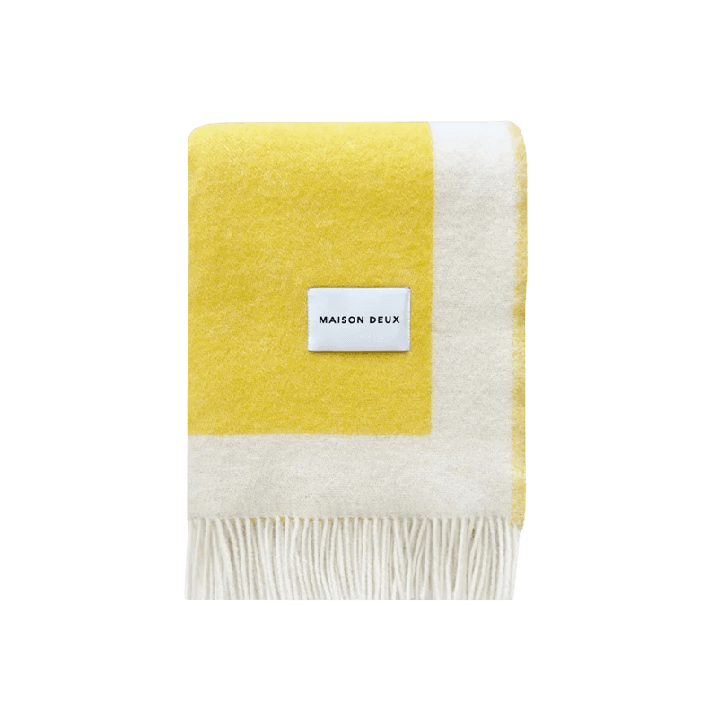 Colorblock ullpledd - No.2 Gul