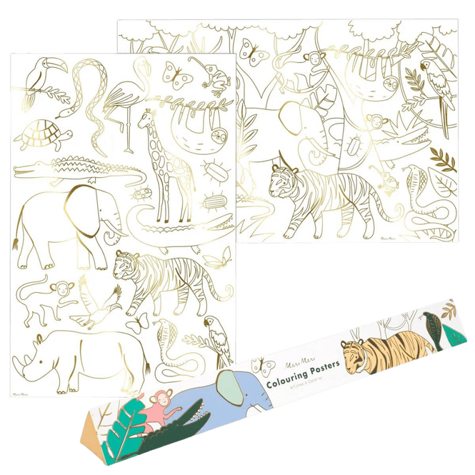 Hovedbilde Fargeleggingsplakat jungel 2pk 