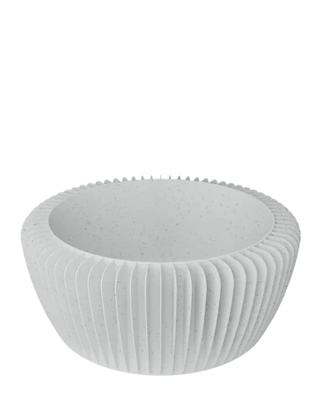 STRIPE BOWL L - Marble white