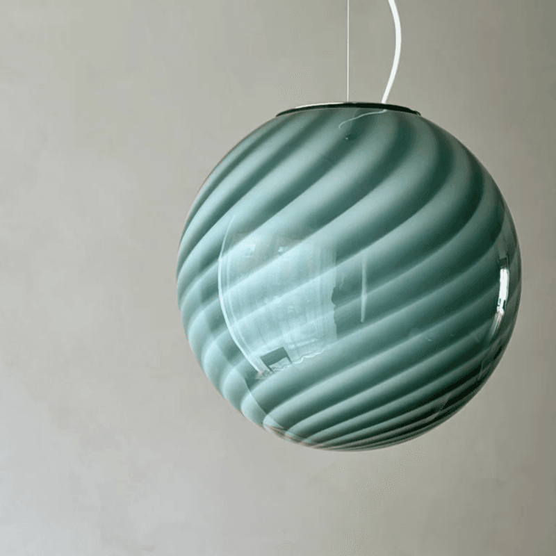 Murano Candy pendel petroleumgrønn swirl* Bestillingsvare