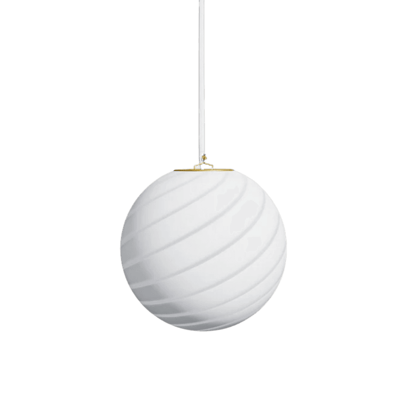 Murano Candy pendel hvit swirl* Bestillingsvare