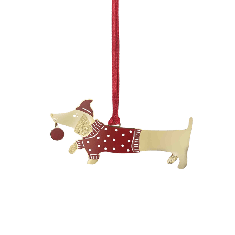 Julepynt Glad Hund – Gull