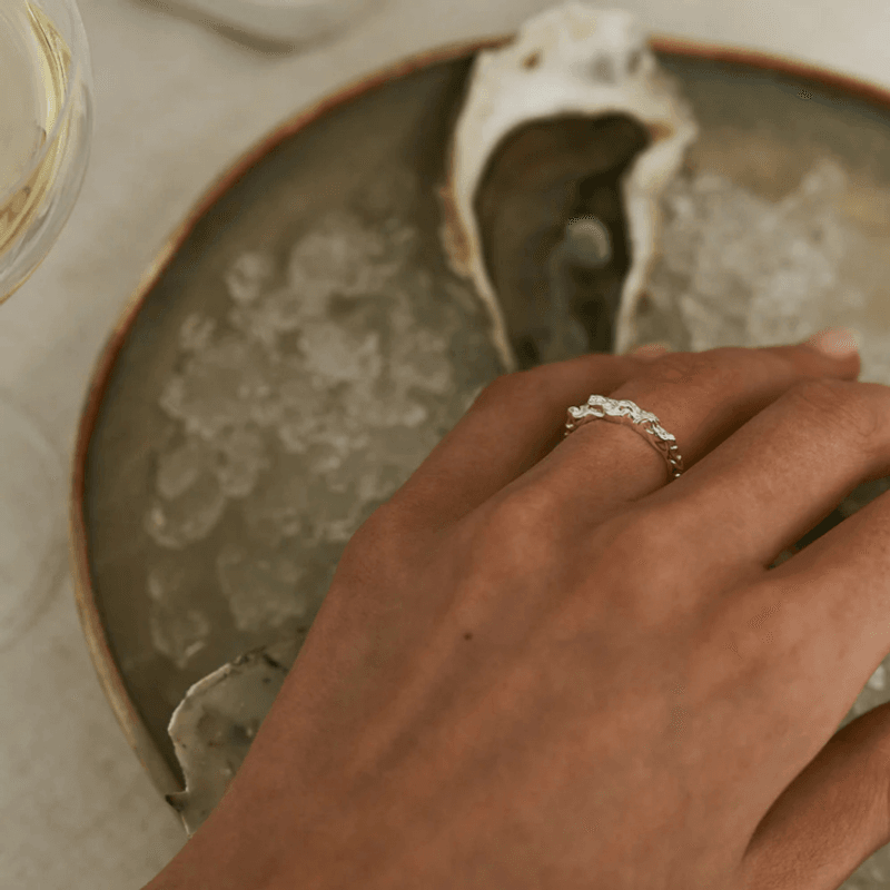 Structured Thin Ring Silver