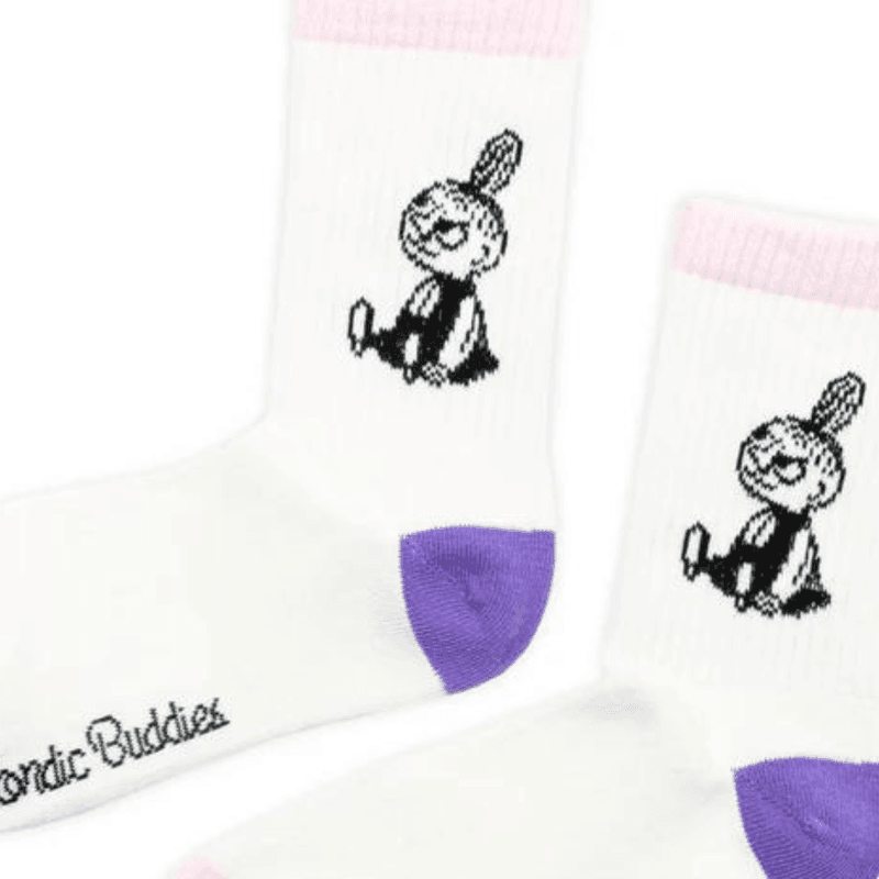 Moomin Retro sokker lille my - Hvit/lilla/rosa