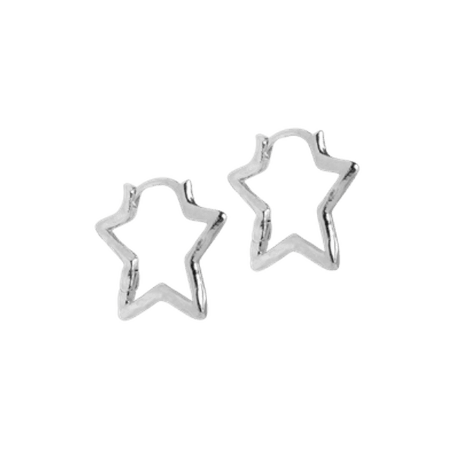 Hovedbilde ENAMEL Hoops Organic Star - Medium Silver