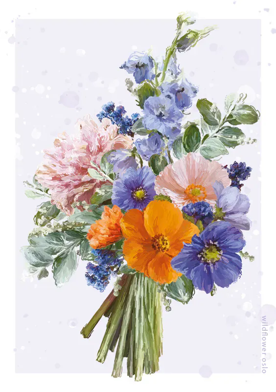 Kort blomster #0153