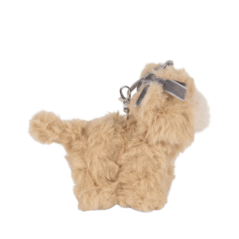 Bag charm - Katt m / blå sløyfe