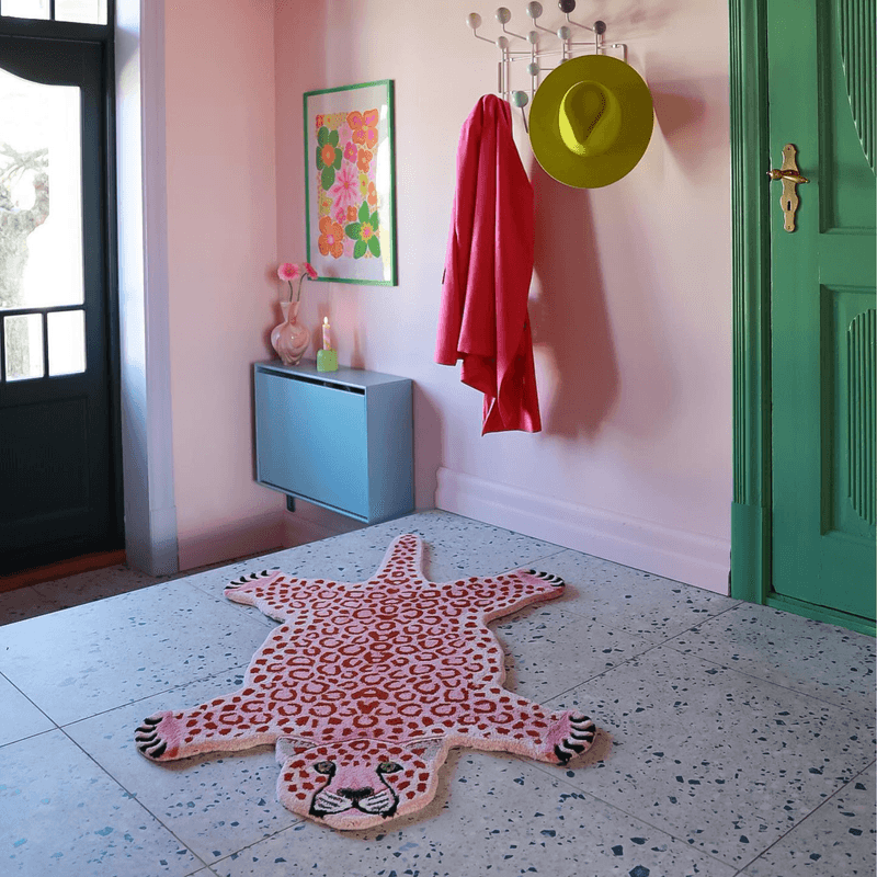 Pinky Leopard Rug Large