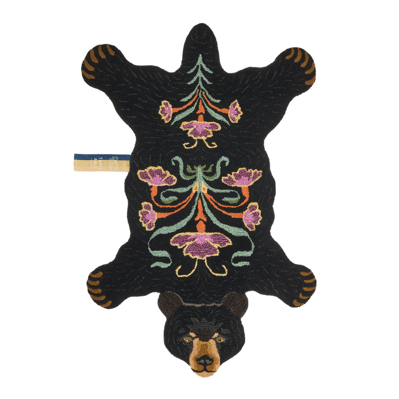 Blooming Black Bear Rug Large 