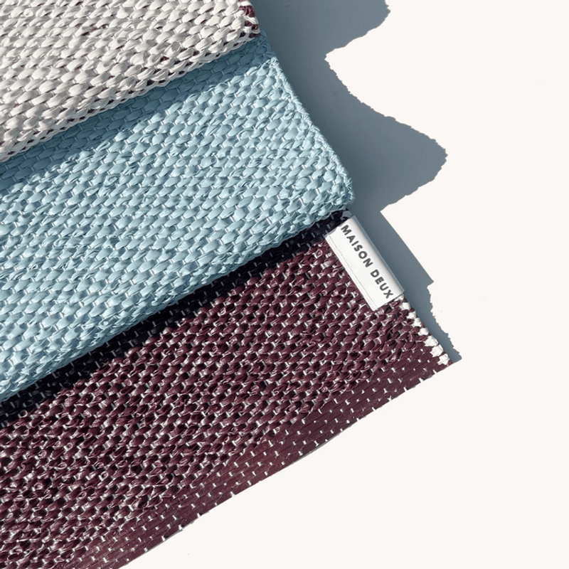 Color Block Rug Burgundy Blue - 70 x 200 