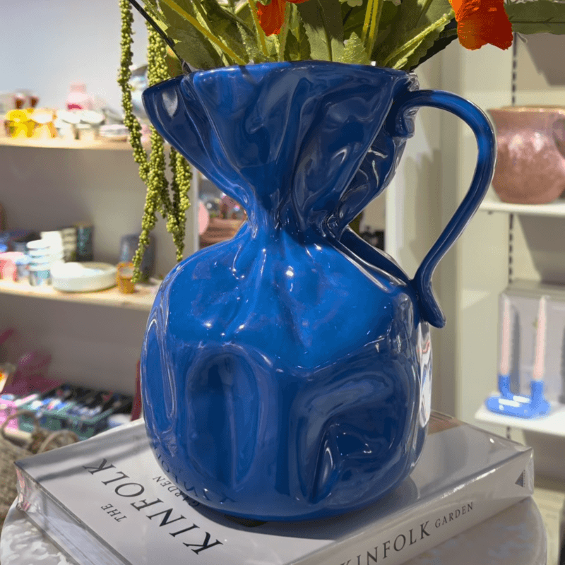 Crumple vase blå