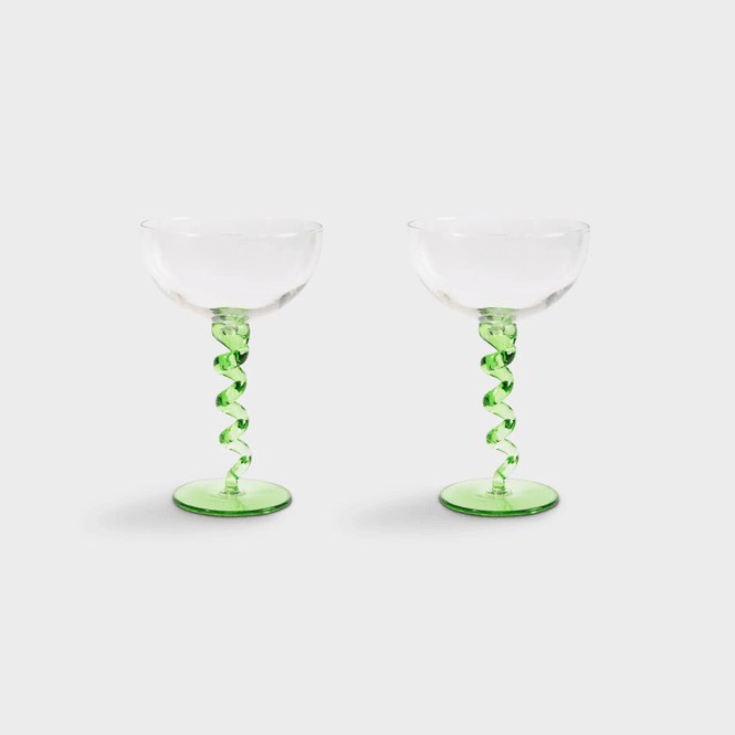 Hovedbilde Coupe spiral glass - Green