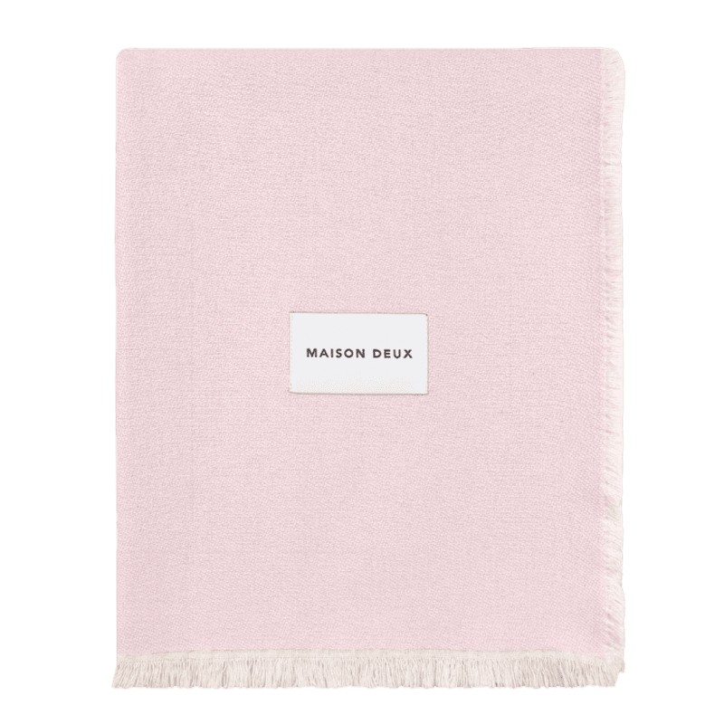 Check Bold Blanket Pink Sun - 100 % bomull