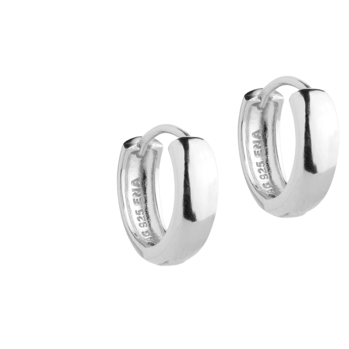 ENAMEL klassisk hoops sølv 15 mm