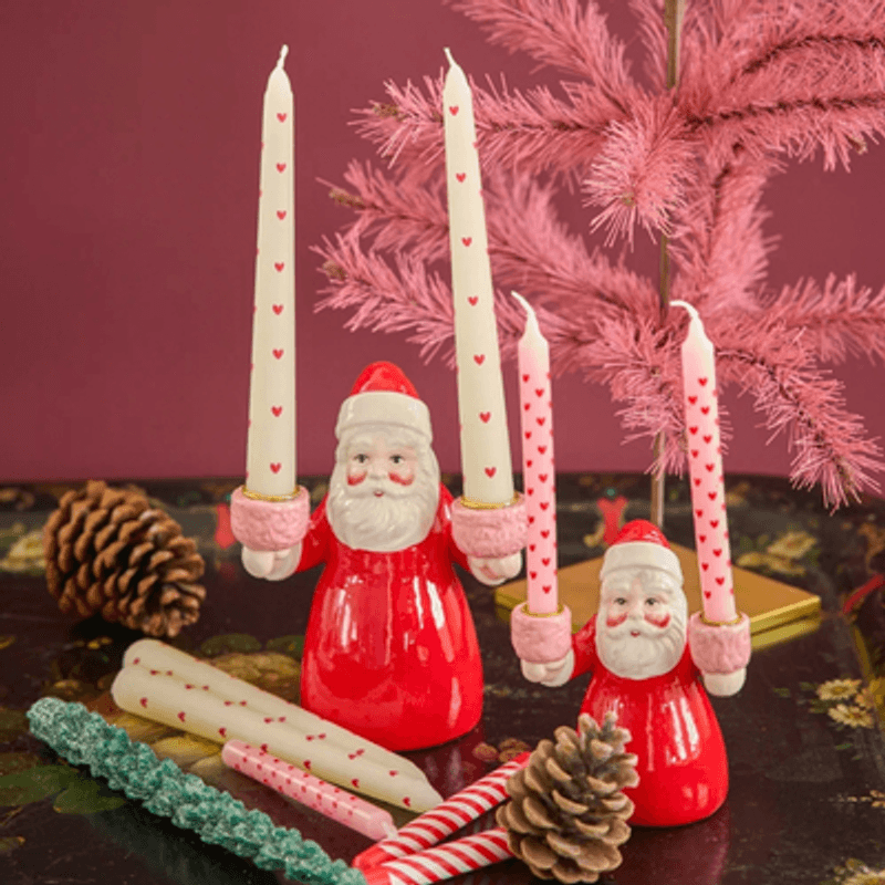 Liten lysestake - Santa Claus Red
