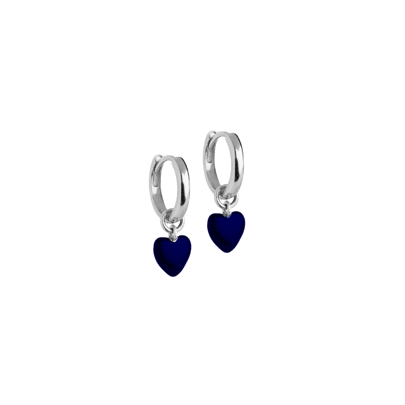 Enamel - Hoops, Amore sølv - Indigo