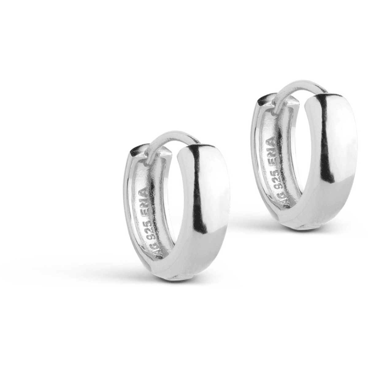 ENAMEL klassisk hoops sølv 15 mm