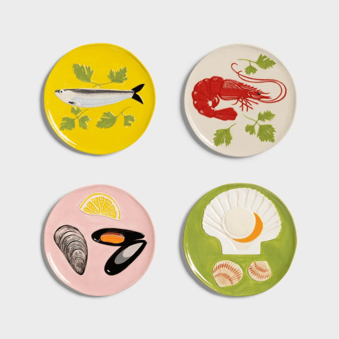 Hovedbilde  fat med håndmalt sjødekor