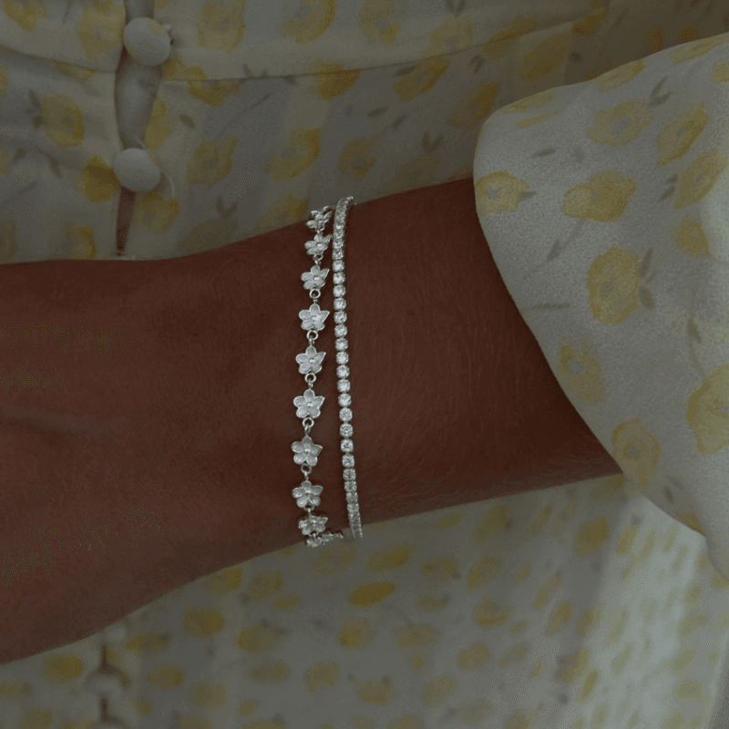 Flower Bracelet Silver