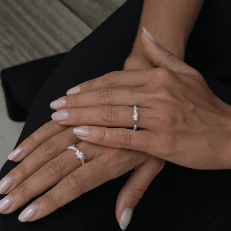 Pavé Knot Ring Silver