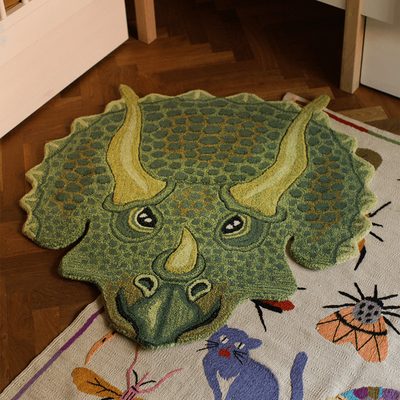 Dinosaur Triceratop Head Rug Large* FORHÅNDSBESTILLING
