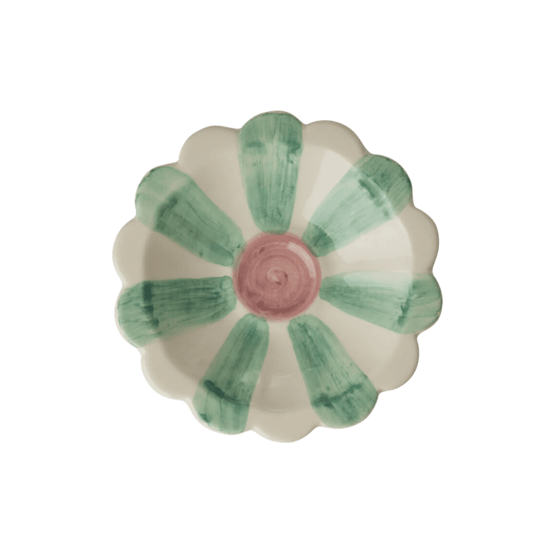 Keramikk skål - Håndmalt, blomster