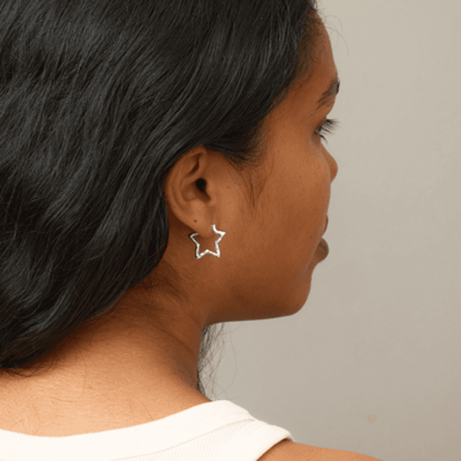 Hovedbilde ENAMEL Hoops Organic Star - Medium Gold