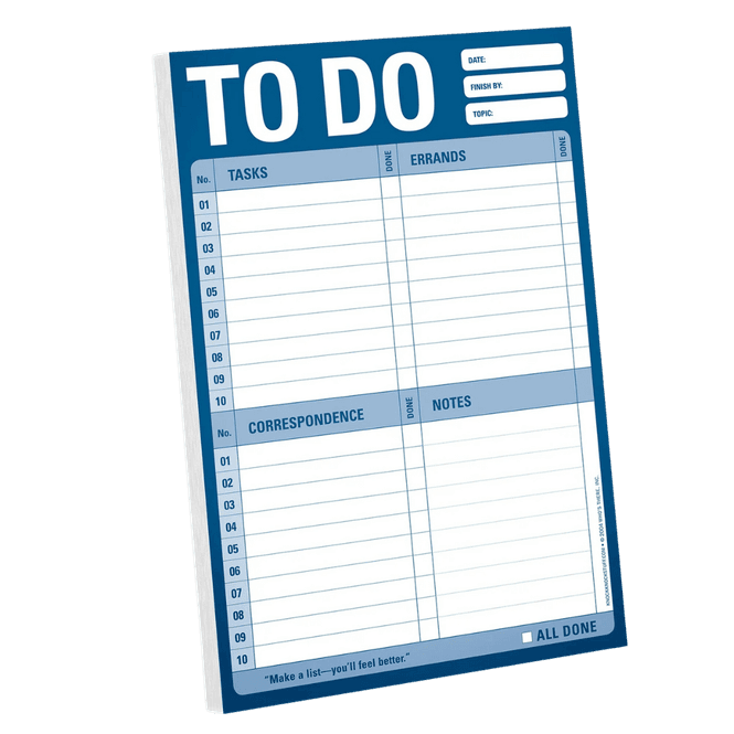 Hovedbilde To do liste - notatblokk - knock knock