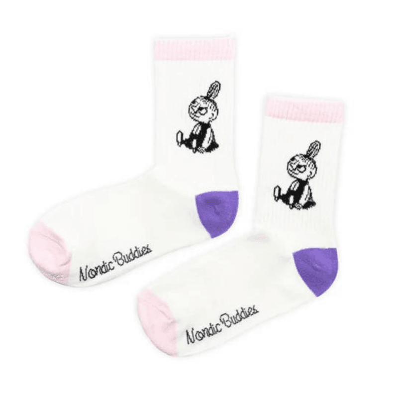Moomin Retro sokker lille my - Hvit/lilla/rosa