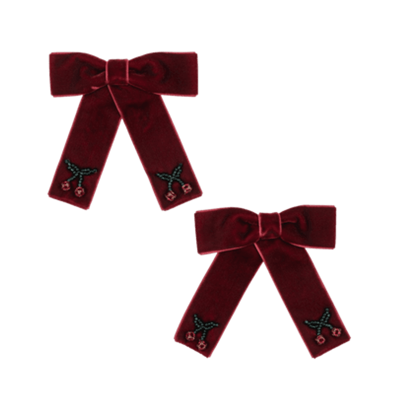 Juliette Bow Hair Clip 2-pk - Rød hårsløyfe