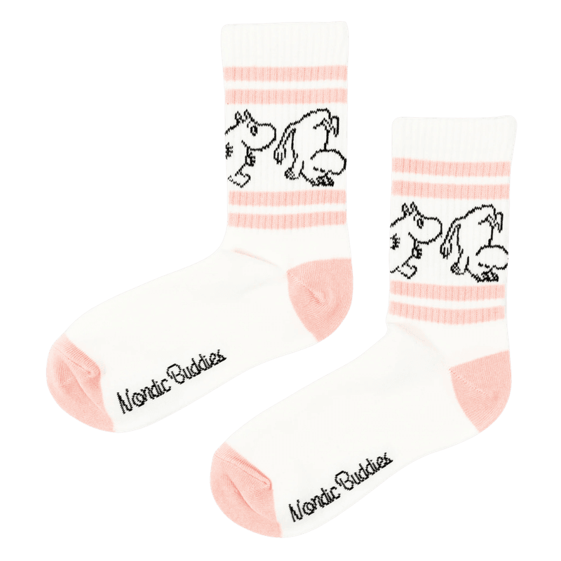 Moomin Retro sokker mummitrollet - Hvit/Fersken